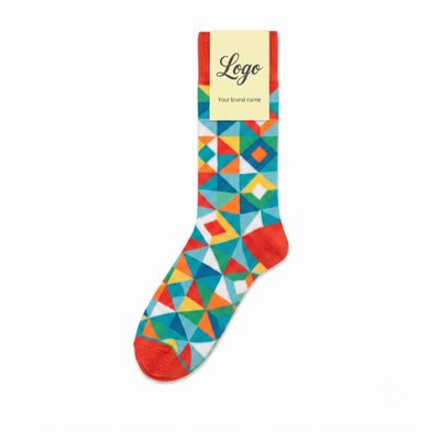 Custom Geometric Pattern Crew Socks - Detail A